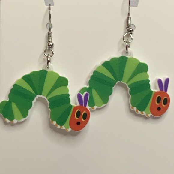 Caterpillar Earring, Teacher Earring, Educator Earring, Insect Earring, Gift - Picture 3 of 4